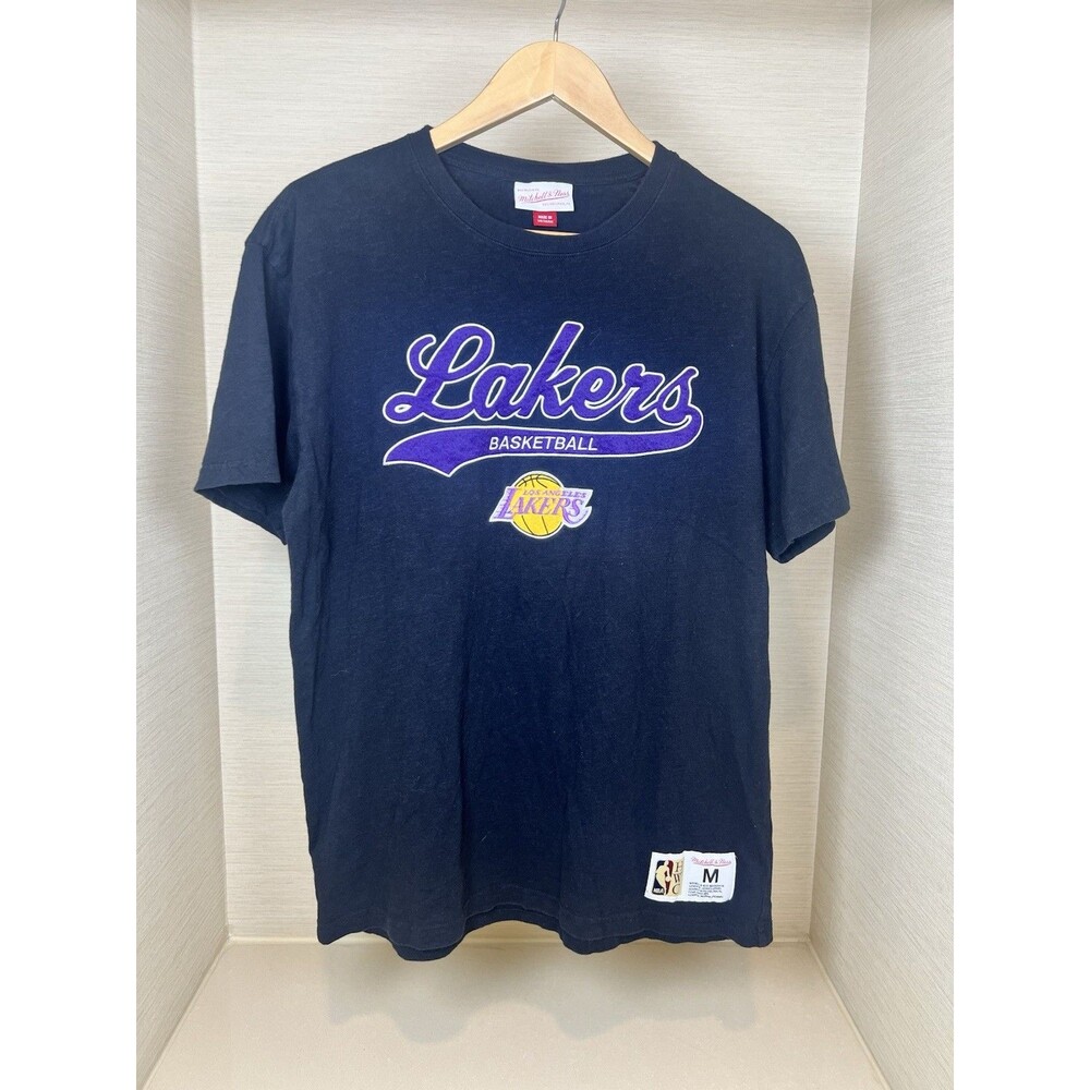 Mitchell & Ness Lakers T-Shirt Mens Medium Black Hardwood Classics NBA Graphic